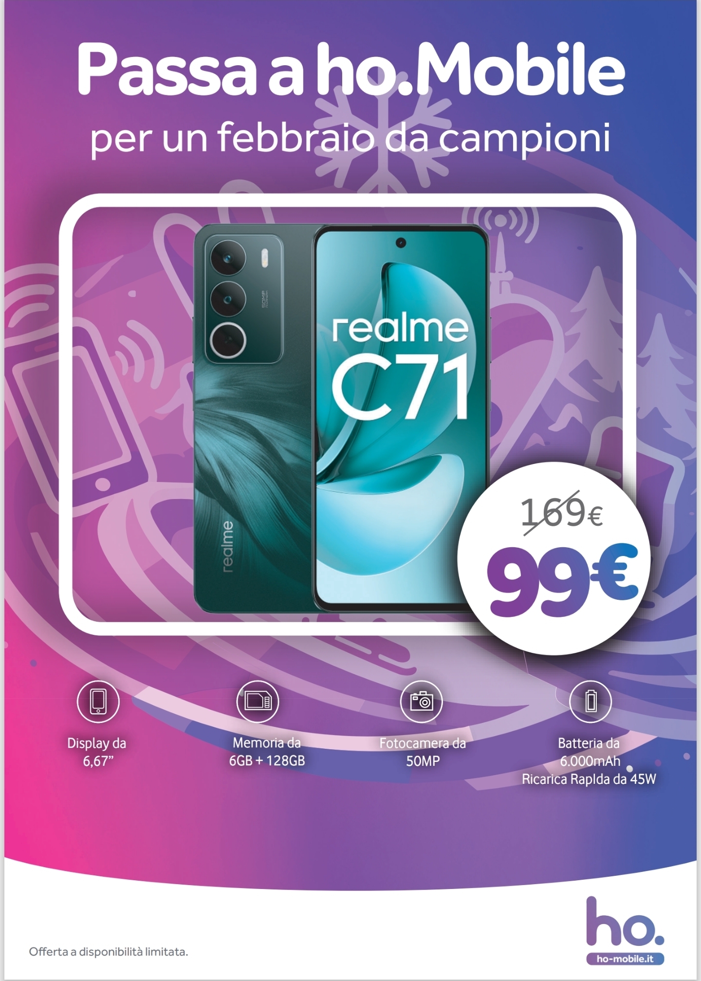 Realme C71 con SIM ho. mobile inclusa